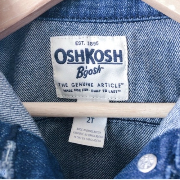 4/$15 OSHKOSH Classic dark wash denim baby jean jacket 2T 24m unisex - Picture 11 of 11
